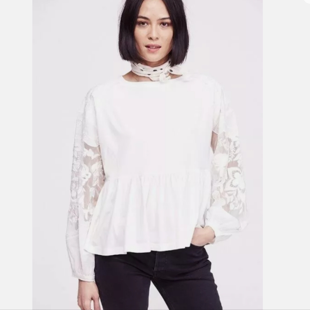 Free People Penny Embroidered Top